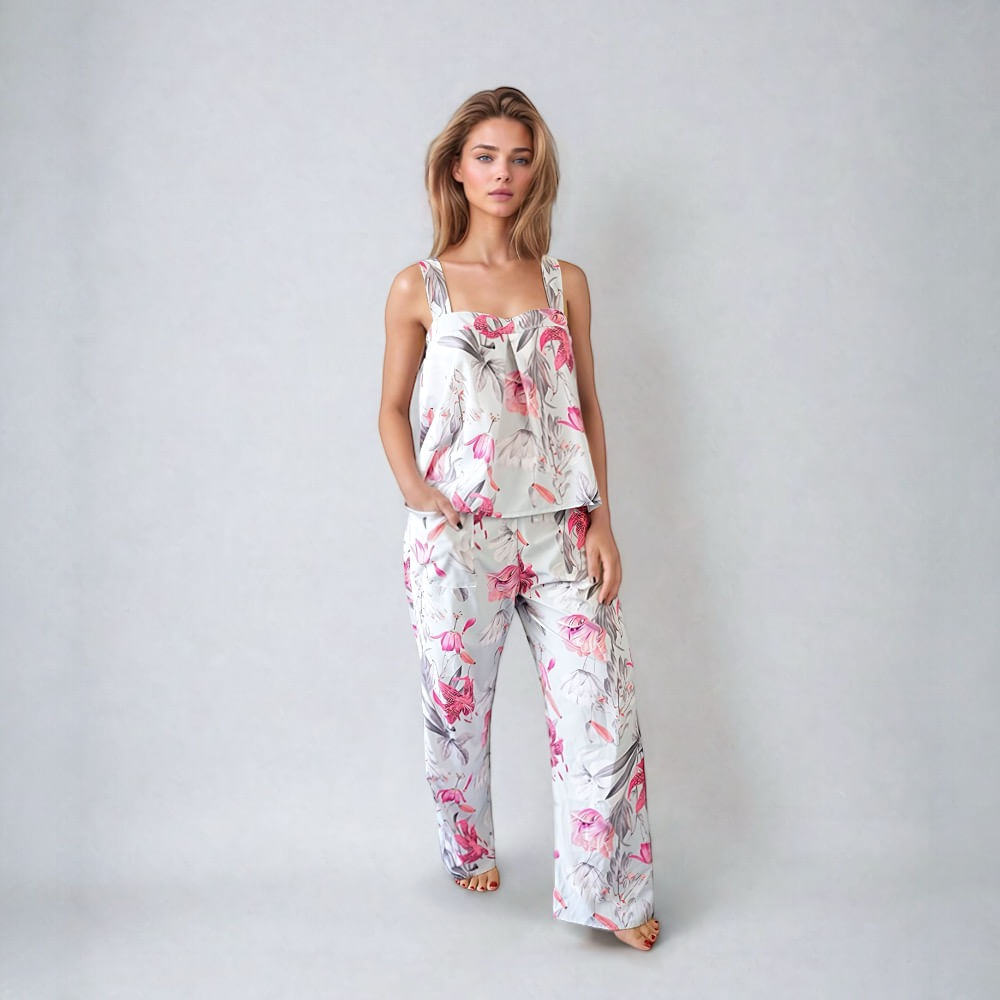 Dormir Pijamas De Pantalon Largo Pijamas De Mujer Pijama De