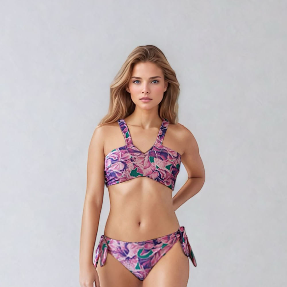 Top de vestido de baño estilo strapless con