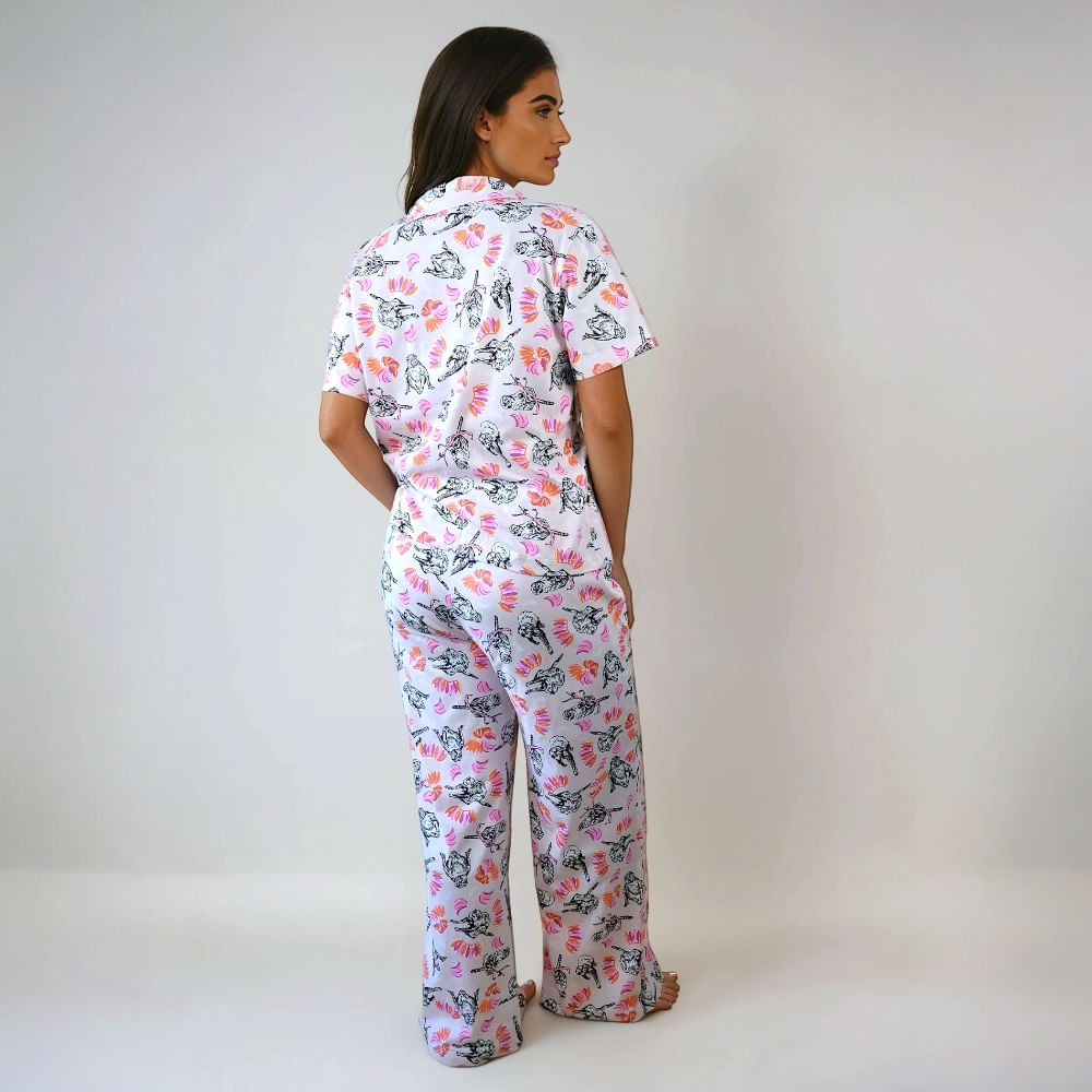 Lencería Pijama Mujer Manga Corta Pantalon Largo Pijama Victoria